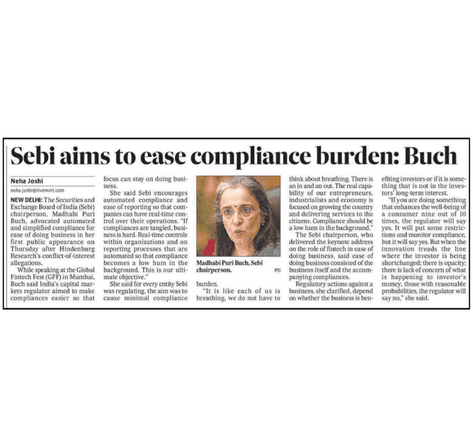 Sebi aims to ease compliance burden: Buch